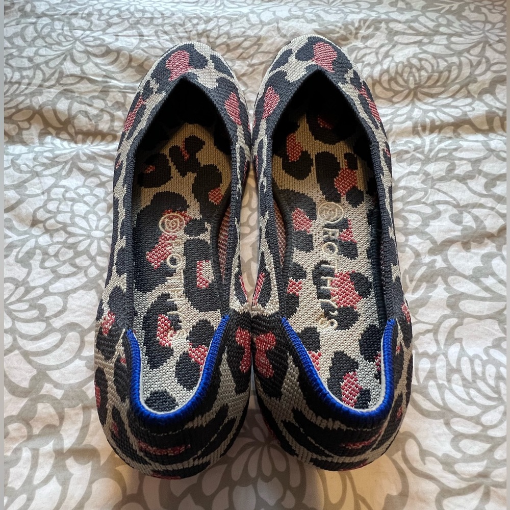 Rothy's Pink and Black Animal Print Flats - Picture 4 of 8